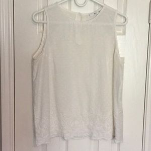 Mango White Sleeveless Top, size L